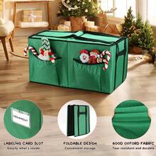 - Caja de almacenamiento de adornos de Navidad, contenedores de almacenamiento de Navidad con 8 bandejas individuales, mantiene 128 adornos navideos de 3 pulgadas, doble cierre, divisores - Verde - Ver 4