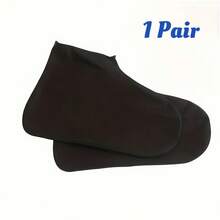 1 Pairs Thickened Shoe Covers - Non-Slip Transparent Black Bottom, All-Season Boot Protectors, Suitable For Hiking, Rainy, Snowy & Muddy Conditions - Easy-Clean Shoe Covers, Fits Most Shoes/Boots, Ideal For Camping, Gardening & Farm Work, Hiking Gear - Transport black 1 pair - 查看 11
