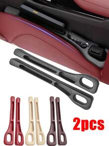 2pcs Car Seat Side Gap Filler Organizer With Phone Holder,Car Fillers,No-Drop Design, Fit For Cars, SUVs, Trucks - Black & Red, Durable Plastic, Secure Phone Storage And Easy Access, Vehicle Interior Accessory, Sleek Design, Sturdy Construction, Car Seat Side Filler,Car Front Seat Storage Box For Phone Holding,Car Seat Leak Prevention, - Multicolor - View 2