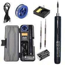 2-In-1 USB Or Battery Powered Soldering Iron, Portable Rechargeable Electric Soldering Pen With 3 Heating Tips, Suitable For Phone, Computer Repair, Mini Home DIY Welding Tool - Color - View 14