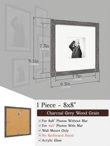 1个5x7/8x10/8x8/12x12/12x16英寸复古风格相框，采用质朴的红棕色木纹，可作墙面装饰，充满怀旧气息，配有衬垫，做旧表面工艺，材质独特，可作拼贴画廊相框，是承载经典怀旧故事的理想礼物。