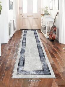 1pc Minimalist Style 1000/㎡ Faux Wool Hallway Carpet, Runner Rug, Entrance Mat, Home Decor - Dusty Blue - View 12
