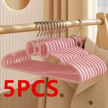 1/5/10 piezas Perchas para ropa con diseño de lazo rosa, perchas de plástico con lazo antideslizante para el armario de niñas, adecuado para dormitorio de estudiantes, armario del dormitorio, organizador, almacenamiento en el hogar - Rosa - Ver 13