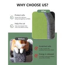 Cat Scratch Couch Furniture Protector, Adhesive Cat Scratch Pad Deterrent For Furniture, DIY Climbing Cat Scratcher Couch Protector From Cat Claws Scratching For Indoor (Green, 78.7x15.8Inch),78.7x15.8Inch,Green - Green - 查看 4