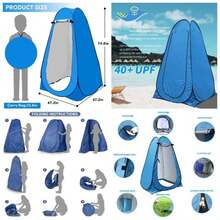 Carpa de Ducha para Acampar, Tienda de Campaa de Privacidad Desplegable para Ducha, Bao Portatil Acampar para Adultos Camping Ligero, para Ampamento, Caminar, Viajar a la Playa Junto al Mar - inicial - Ver 1