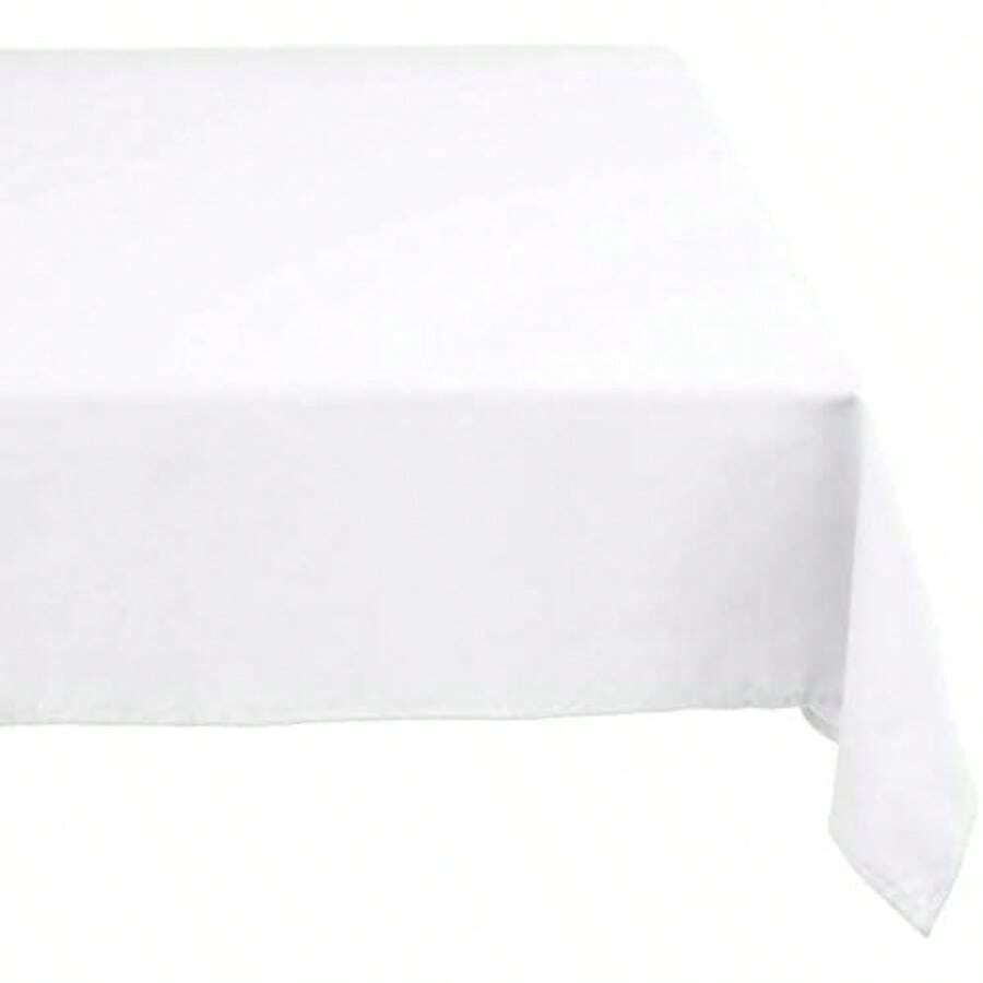 DII Mantel Rectangular de poliéster de 132.08 cm x 177.80 cm, Negro, Perfecto para Halloween, Fiestas de Cena y Uso Diario, , , Napkin Set, 1(213.4 x 152.4 cm (Rectangular) Blanco) - Multicolor - Ver 1