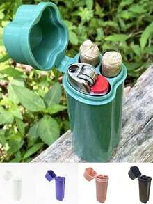 1pc Creative Flip-Top Cigarette Case With Integrated Lighter Storage, Portable Double-Slot Cigarette Box - màu đen - Xem 11