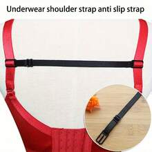 3个装文胸肩带夹，可调节弹性防滑文胸肩带固定器，内衣配件，带金属扣的文胸肩带扣，黑_白_米色 - 彩色 - 查看 6