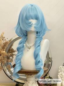 alicegarden 1 件合成耐热卷发长假发，带刘海，编织自然逼真，适合日常佩戴（不含配件） - 查看 2