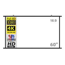 GAINVANE Väggmonterad projektionsduk utan borrning, lämplig för hemmabio, bärbar projektionsduk med hög upplösning, smart installationsdesign - kompatibel med olika projektorer, tillämplig i vardagsrum, sovrum och möten på kontoret (ingen extern strömförsörjning krävs)