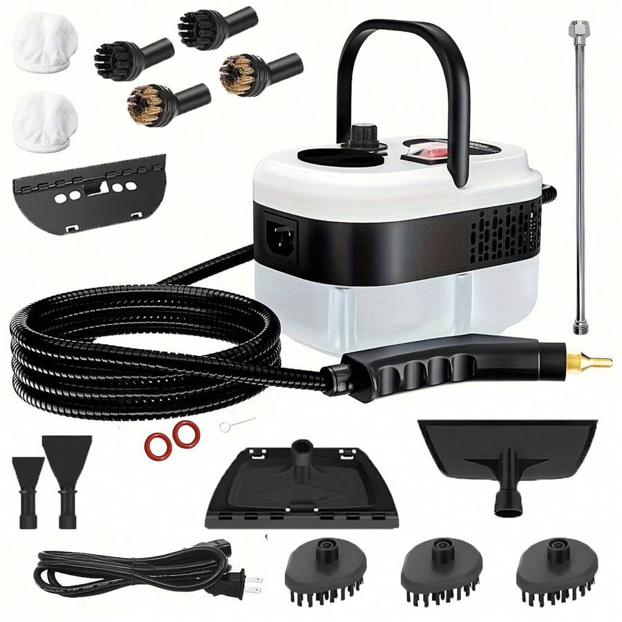 Handheld High-Temperature, High-Pressure Steam Cleaner With Brush Head; Portable For Kitchen, Home, Sofa, And Car Cleaning; Includes 19 Free Accessories. Portable Handheld Steam Cleaner, Kitchen Steam Cleaner, Household Cleaning Tool, Deep Cleaning Equipment, Lightweight Cleaner, Ergonomic Handle, High-Pressure System, Reliable Performance, Multi-Surface Cleaner, Suitable For Floor, Kitchen, And Car Cleaning; Perfect For Halloween And Christmas Gifts. - Xem 1