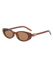 1 Pair Women's Cat Eye Small Frame Personalized Retro Decorated Temples Fashionable Versatile Street Style High-End Chic Fashion Glasses