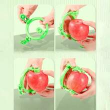 苹果削皮器，手摇式快速削皮刀，多功能旅行厨房工具，便携式新款水果削皮器，梨削皮器 - 綠色削皮器 - 查看 8