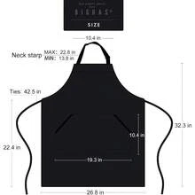 XZGB Adjustable Bib Apron With Long Ties For Women Men 18 Colors Chef Kitchen Cooking - 黑色 - 查看 6