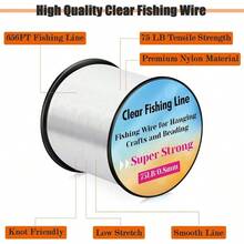 Cuerda de pesca fuerte transparente, alambre de pesca de 0.3 mm, 0.45 mm, 0.8 mm, alambre para colgar cuerda de nailon resistente para colgar decoracin de globos y manualidades - 0,8 milímetros. - Ver 4