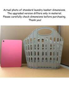 可折叠带提手洗衣篮，大容量衣物及毛绒玩具收纳盒，脏衣整理架，节省空间悬挂式洗衣篮，适合旅行、储物、宿舍及公寓使用（请注意产品尺寸。谢谢！） - 彩色 - 查看 11