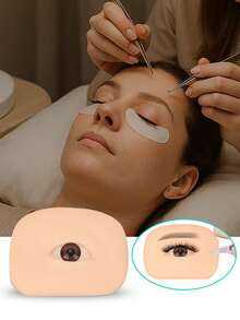 2 miếng silicon dùng để luyện tập phun xăm lông mày 5D, chất liệu mịn và mềm mại, thích hợp cho việc nối mi, trang điểm mắt và các dụng cụ làm đẹp khác. - Nhiều màu - Xem 1