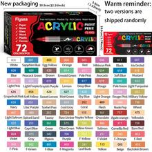 Zestaw 12/24/36/48/60/72/120/168/240 szt. markerów akrylowych, zestaw pędzelków do markerów akrylowych w mieszanych kolorach, kryjące pisaki akwarelowe dla studentów sztuki DIY, odpowiednie do malowania skał, kaligrafii, scrapbookingu, pisma odręcznego, tworzenia kartek, czarnego papieru kartonowego, malowania kamieni, dekoracji świątecznych, drewna, plastiku, płótna - Wielokolorowe - Zobacz 17