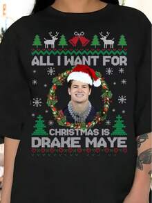 All I Want For Christmas Is D Maye Sweatshirt, I Love Drake M Hoodie, Ugly Xmas Sweater, Funny Gift Christmas For Him For Her - Black - View 1