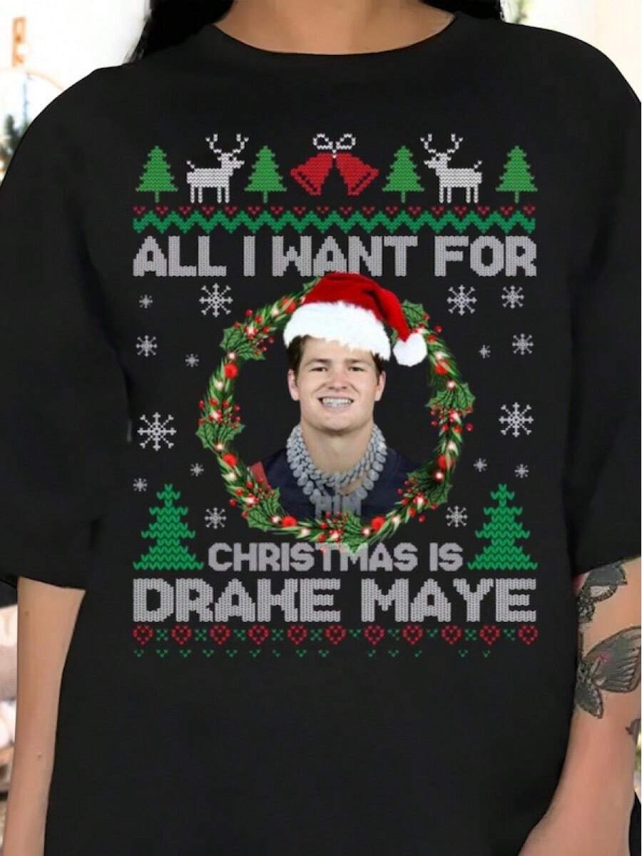 All I Want For Christmas Is D Maye Sweatshirt, I Love Drake M Hoodie, Ugly Xmas Sweater, Funny Gift Christmas For Him For Her - Black - View 1