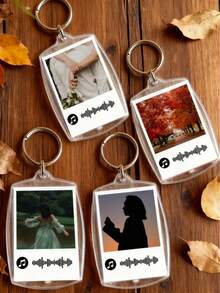 1/3/5pcs Personalized Photo Music Barcode Keychain, Birthday Gift, Music Couples's Daily Carry, Graduation Souvenir (Scan To Play Memorial Song), Customized Photo Music QR Code Keychain, Proposal Gift (Scan To Play Love Song), Personalized Acrylic Keychain, Customized Couple Keychain - Multicolor - View 7