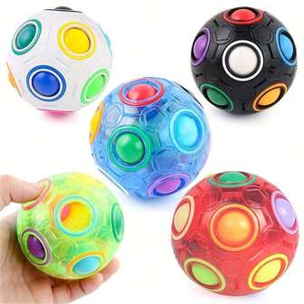 12-Hole Colorful Candy Building Blocks & Rainbow Balls, Novelty Pressure Relief Toys, Anti-Anxiety Stress Relief Toys, Christmas Gift