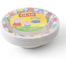 EstiloGlad for Kids - Cuencos de papel de  Friends de 12 onzas, 20 unidades, cuencos desechables para niños con estampados divertidos,  y amigosVersión mejorada - Blanco - Ver 8