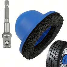 5.91 Inch Silica Carbide Grinding Wheel With Drill Bit Adapter - Professional Surface Preparation And Cleaning Kit For Automotive, RV, And Powersports - Tire Changing And Rust Removal Tool, Car Tire Cleaning Tool | Ergonomic Handle | Durable Construction - Blue - View 7