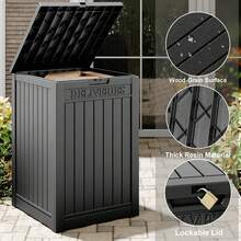 Secure Package Delivery Box, 48 Gallon Outdoor Lockable Parcel Drop Box With Key Lock & Sign, Waterproof Double Wall Resin Design For Theft &Weather Protection-Local Delivery - Black - View 5