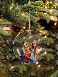 1 pezzo Decorazioni natalizie personalizzate con foto - Decorazioni natalizie con foto personalizzate 2024, decorazioni per alberi di Natale, decorazioni natalizie, regali di Natale per mamma, papà, animali domestici, amici, regali per donne, amicizia, regali di compleanno per donne, amici a distanza, migliori amiche, regali per colleghi