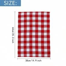 Set de 1/3/6/9 paños de cocina a cuadros rojos y blancos, de tela de poliéster suave, con diseño moderno y fantasía, lavables a máquina, reutilizables y sin pelusa, paños rectangulares, adecuados para la decoración del hogar y como regalo - Multicolor - Ver 6