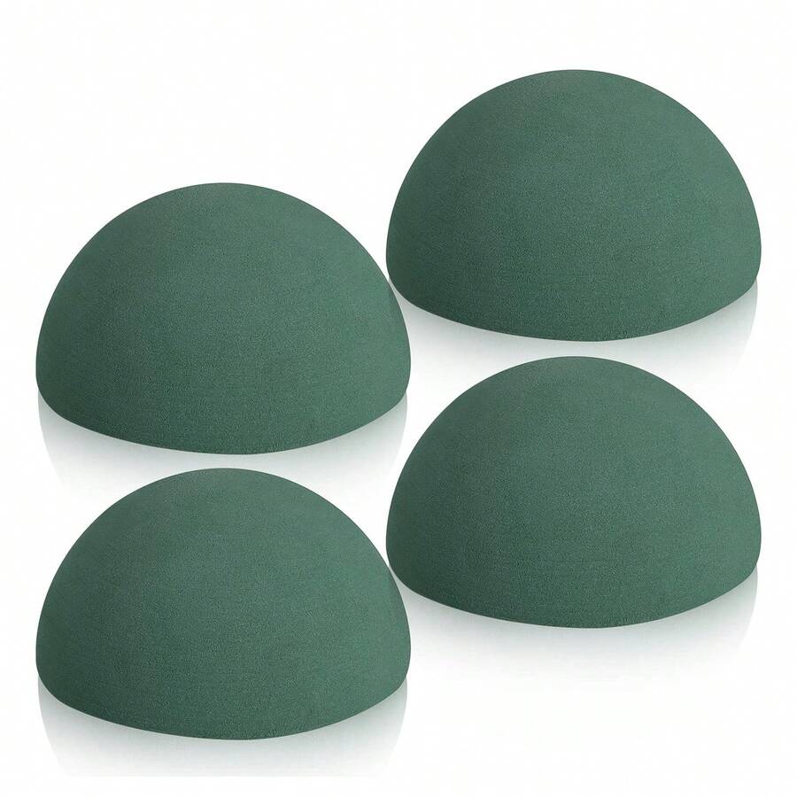 4 Pcs Half Ball Floral Foam Block Green Wet Dry Flower Foam Green Foam Balls Large Flower Craft For Wedding Artificial Flower Plant Bouquet Arrangement DIY Craft - 綠色 - 查看 1