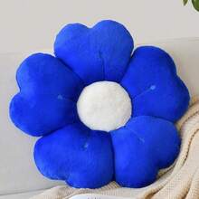 Flower Shaped Pillow, Cute Decorative Throw Pillows With Soft Rabbit Fur For Couch Bed Chair Floor, Christmas Pillow Seating Cushions With Room Décor For Bedroom Living Room(14.9 Inches Gemstone Blue),14.9Inches,GemstoneBlue - 寶石藍 - 查看 1