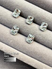 2/9/21 Stücke 6*8mm Rund Ecke Kissen Edelstein mit spitzem Boden Strass Anhänger/Ring Schmuck DIY Zubehör, geeignet für Nachtclub, Strand, sexy Schmuck, Valentinstag, Karneval, Neujahrsgeschenke, Alltagskleidung, Schmuckherstellung Anhänger