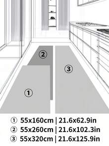 1pc Minimalist Style 1000/㎡ Faux Wool Hallway Carpet, Runner Rug, Entrance Mat, Home Decor - Dusty Blue - View 3