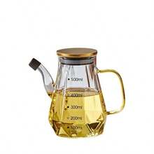 1pc Oil Dispenser - 16.91oz/23.67oz/30.43oz Crystal Glass, Angle-Controlled Spout And Comfortable Handle - Perfect For Cooking Oil, Kitchen Essential | Modern Kitchen Supplies | Durable Glass - Multicolor - View 7