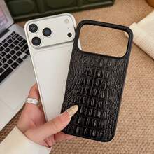 Compatible With IPhone 17Promax 17Pro 17 Air Luxury Premium Genuine-Like Crocodile Texture PU Leather Phone Case Compatible With Samsung Galaxy S25Ultra S24Ultra S23Ultra - Full Body Shockproof Cover - Black - View 9
