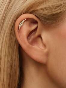 1Pc/2pcs Star Moon 925 Sterling Silver Earring Women Classic Ear Clip Stud Earring Helix Cartilage For Daily Wear Wedding Party Engagement Christmas Gifts Fine Jewelry - Gold - View 3