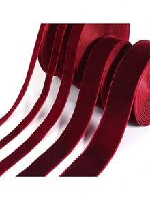 5 thước Anh (1 cuộn) ruy băng nhung, ruy băng nhung cao cấp - dày, mềm và bền, thích hợp để gói quà, làm đồ thủ công, trang trí cây thông Noel và trang trí đám cưới, nhiều màu sắc, vật tư gói quà | ruy băng trang trí | ruy băng mềm mại, ruy băng quà tặng, ruy băng màu đỏ tía, ruy băng nhung cho Giáng sinh, ruy băng Giáng sinh, nơ cho quà tặng/trang trí, nút thắt trang trí, trang trí Giáng sinh, phụ kiện gói quà, trang trí ngày Valentine (5 thước Anh) - Đỏ - Xem 2