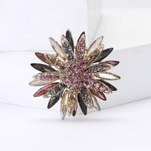 1 pieza Broche de cristal con forma de girasol de moda, accesorio para vestido/traje de mujer, regalo para fiesta/evento - Girasol - Ver 2