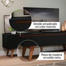 Mueble Mesa Para Tv Rack Madesa Reims 80' Negro 10 - Negro - Ver 8