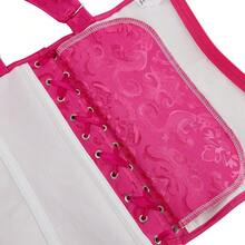 Jutrisujo Corset Top Lingerie Bustier Zipper Women Shoulder Strap Medieval Bridal Plus Size Renaissance Vintage Halloween - 6806-Rose - 查看 4