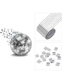 1464 miếng gạch bóng disco, gạch gương disco, miếng dán kính vuông khảm 5mm x 5mm dùng để trang trí thủ công DIY, gạch khảm gương tự dính - Nhiều màu - Xem 8