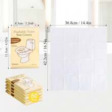 10PCS Toilet Seat Covers Disposable Flushable Travel Essentials For Public Restrooms, Airplane, Camping Convenient Paper Covers For Men Women Brand: Lagincig - 黃色 - 查看 3
