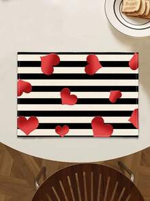 1pc Valentine's Day Pattern Table Runner/Placemat, Suitable For Holidays, Parties, Birthdays, Dinners, Kitchen & Dining Room Table Decor, All Season Home & Living Decor - Multicolor - View 17