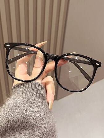 1/3件装 男士几何塑料全框眼镜，设计优雅，富有表现力，透明镜片，适合日常购物、约会等场合，时尚配饰