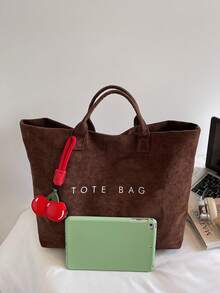 1个BEIKAMU纯色时尚大容量手提包，双提手多功能手提包，适合日常通勤、购物 - 咖啡 - 查看 5