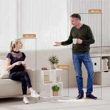 HOMCOM S-Shaped Side Table, 3-Tier Narrow End Table With Storage Shelves, Modern Nightstand For Living Room, Bedroom, 50W X 19.5D X 58H Cm - 白色 - 查看 9