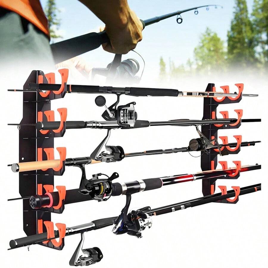 Wall Fishing Rod Holder Wall Fishing Rod Storage Rack Quick-Release Stick Latest - Black - View 1