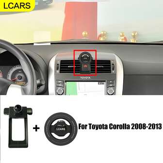  LCARS Dedicated Car Phone Holder, Suitable For Corolla 2008-2013, Installed On The Warning Button In The Middle Of The Dashboard Vent, Comes With Magnetic Adsorption And Magnetic Sheets, Stable And Won't Fall Off